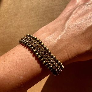 My Saint My Hero Gold & Brown Rhinestone Bracelet